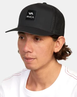 RVCA ALL THE WAY TECH TRUCKER HAT Black
