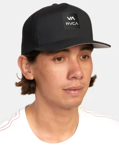 RVCA ALL THE WAY TECH TRUCKER HAT Black
