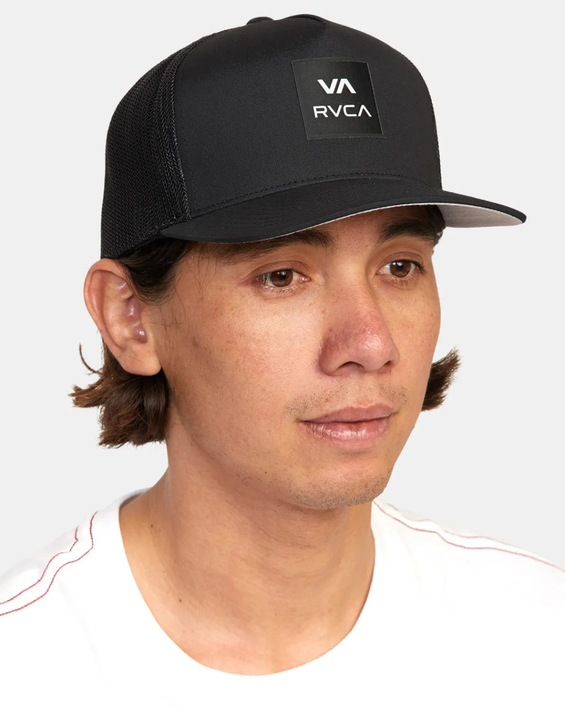 RVCA ALL THE WAY TECH TRUCKER HAT Black