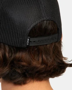 RVCA ALL THE WAY TECH TRUCKER HAT Black