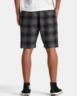 RVCA AMERICANA 20" ELASTIC WAIST YARN DYED SHORTS Black Sale