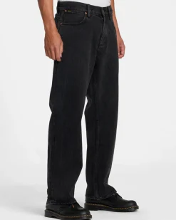 RVCA AMERICANA DAYSHIFT RELAXED FIT JEANS Black Rinse Discount