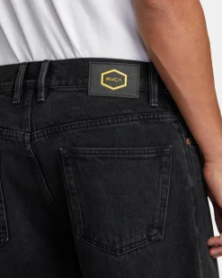 RVCA AMERICANA DAYSHIFT RELAXED FIT JEANS Black Rinse Discount