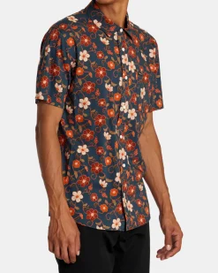 RVCA ANYTIME SHORT SLEEVE SHIRT Duck Blue Best