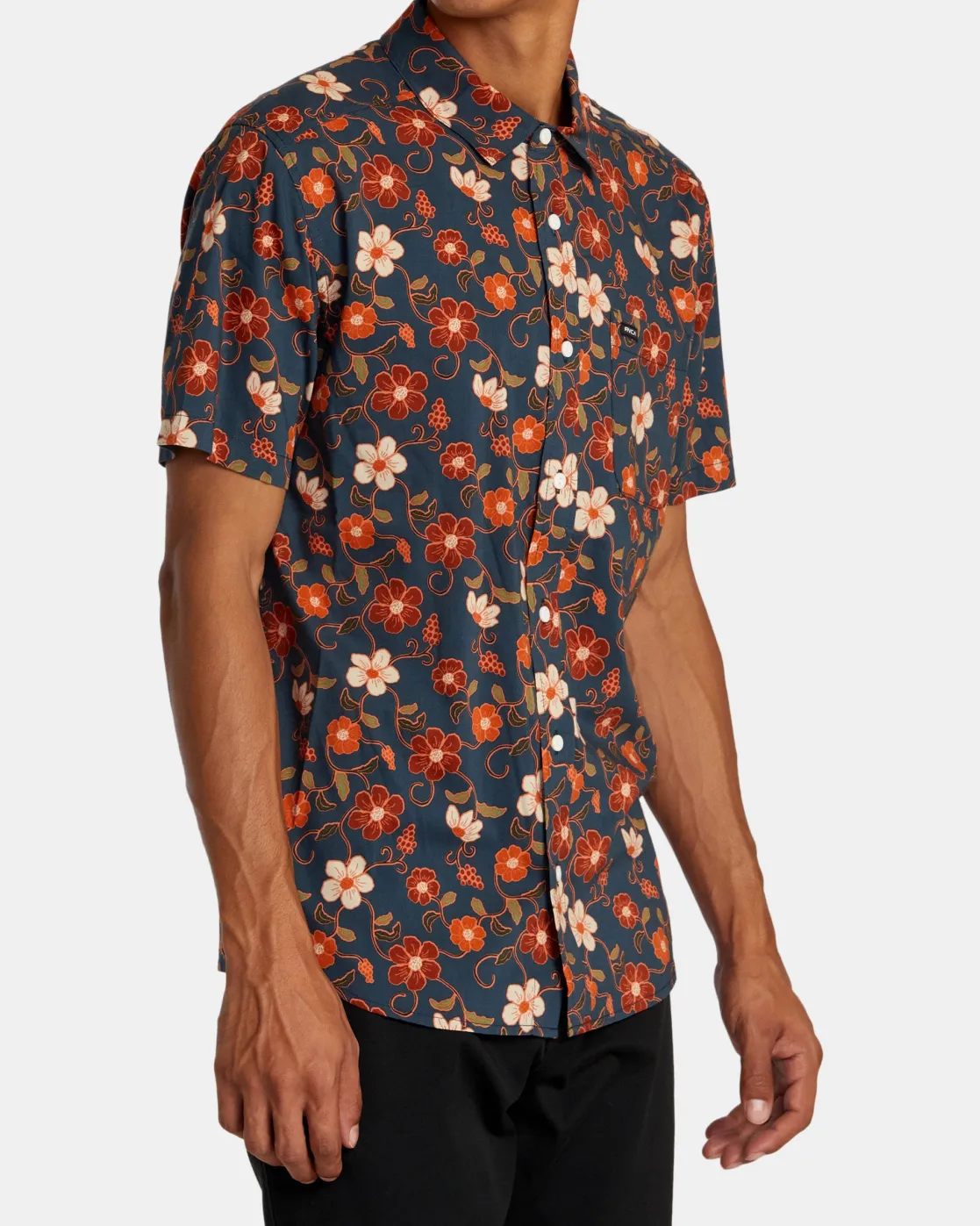 RVCA ANYTIME SHORT SLEEVE SHIRT Duck Blue Best