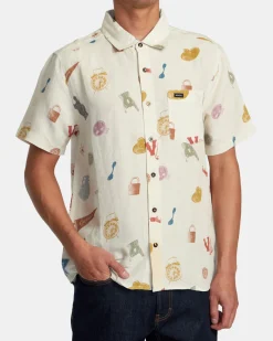 RVCA ARTIFACTS SHORT SLEEVE SHIRT Natural