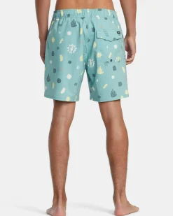 RVCA ATLAS ELASTIC WAIST 17" BOARDSHORTS Green Haze New