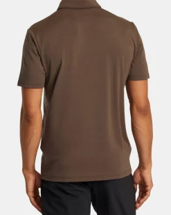 RVCA BALANCE SHORT SLEEVE POLO TEE Mocha Clearance