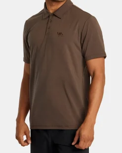 RVCA BALANCE SHORT SLEEVE POLO TEE Mocha Clearance
