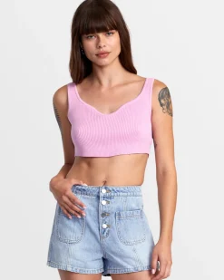 RVCA BARDOT DENIM SHORTS Bleached Indigo Sale