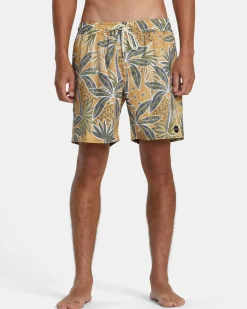 RVCA BARNES ELASTIC WAIST 17" BOARDSHORTS Camel