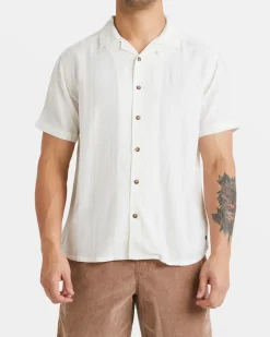 RVCA BEAT STRIPE SHORT SLEEVE SHIRT Cloud Hot