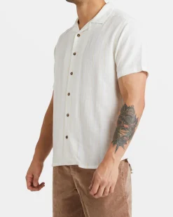 RVCA BEAT STRIPE SHORT SLEEVE SHIRT Cloud Hot