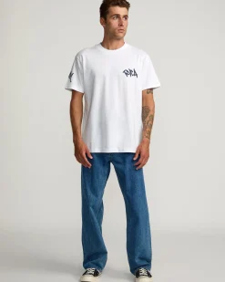 RVCA BEDWIN X STASH TEE White New