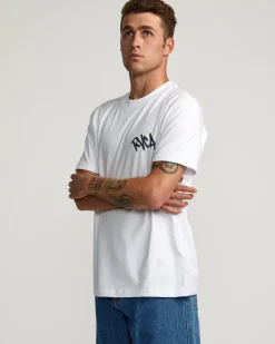 RVCA BEDWIN X STASH TEE White New