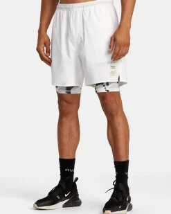 RVCA BEDWIN X STASH TRAIN 2-IN-1 SHORTS Off White Hot
