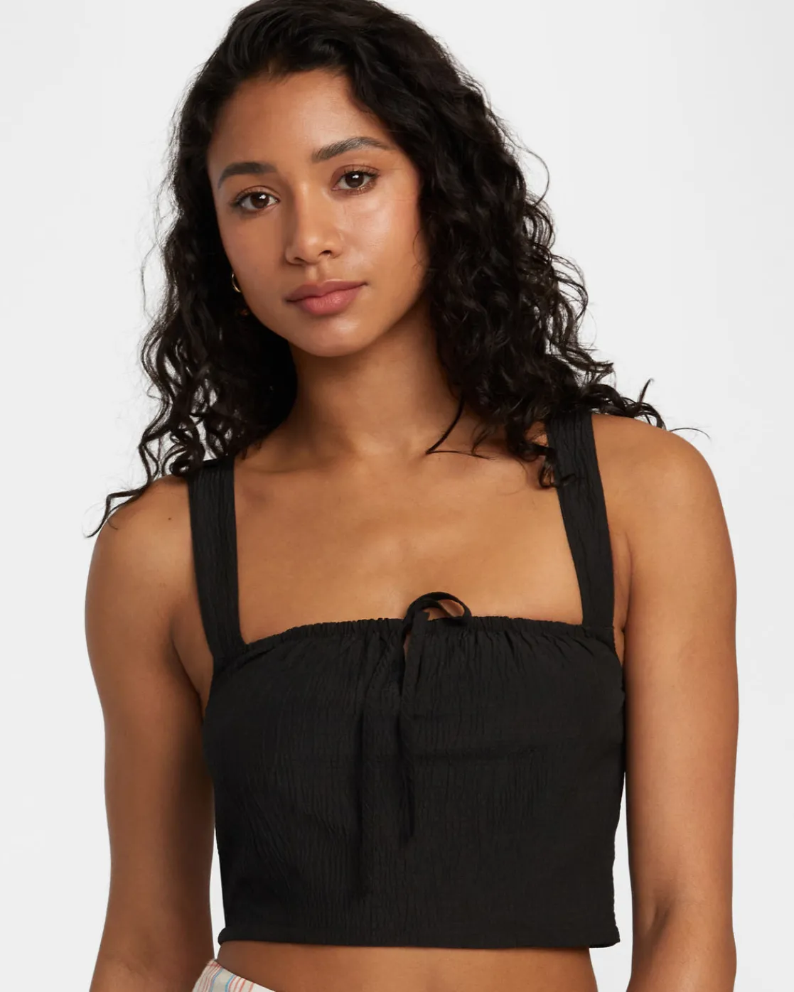 RVCA BELLA SMOCKED TANK Black