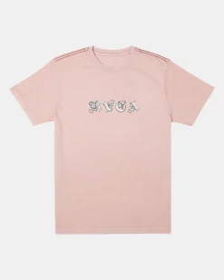 RVCA BENJAMIN JEANJEAN BOUQUET TEE Pale Mauve Hot