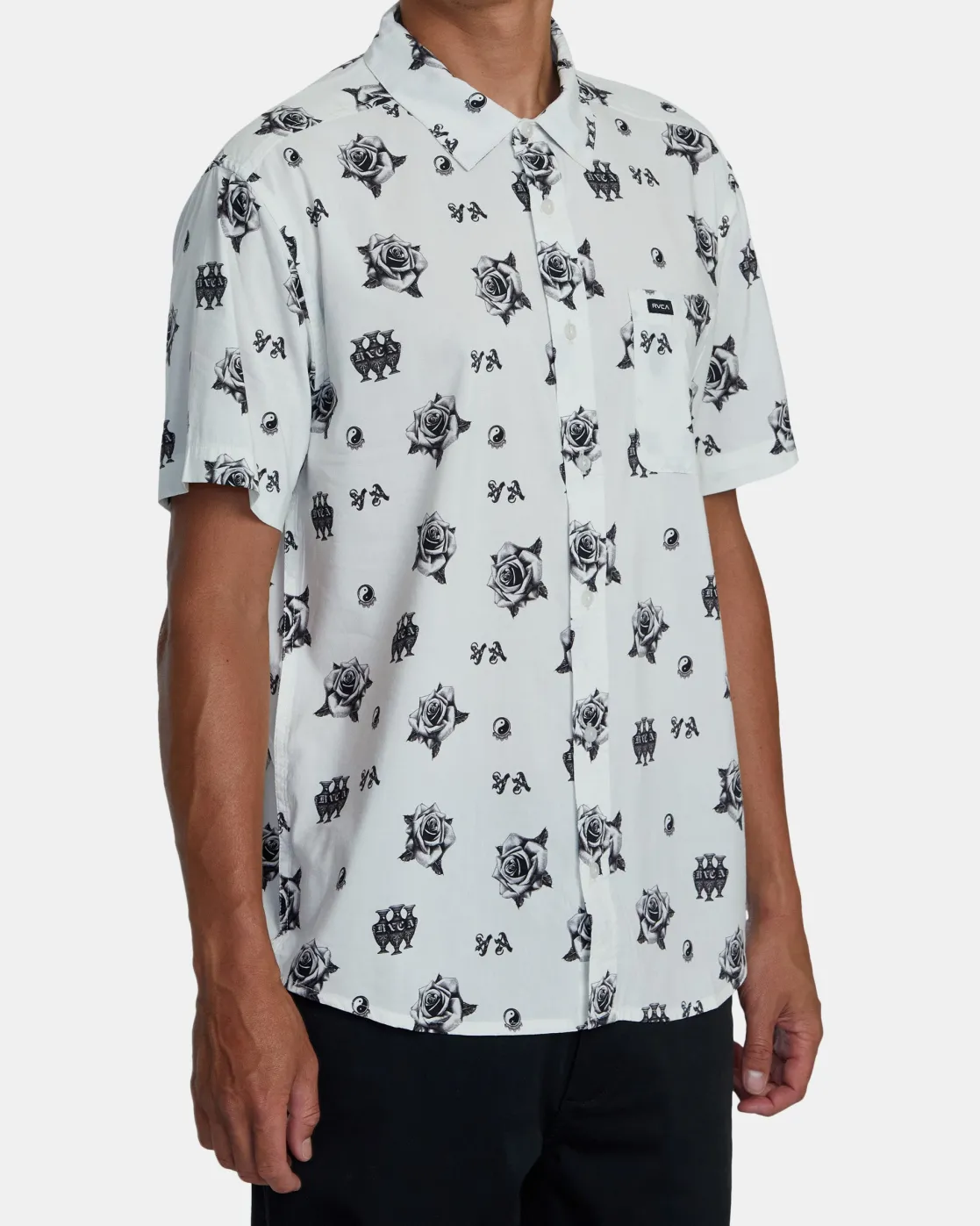 RVCA BENJAMIN JEANJEAN CEREMONY SHORT SLEEVE SHIRT White Hot