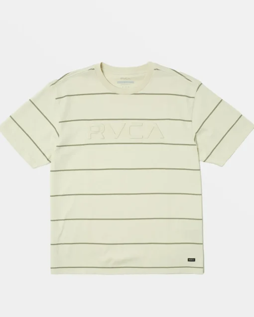 RVCA BEVEL STRIPE SHORT SLEEVE TEE Silver Bleach New