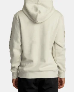 RVCA BIG LABEL HOODIE Silver Bleach Hot