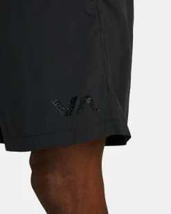 RVCA BIG LOUNGER ELASTIC WAIST SHORTS Black Clearance