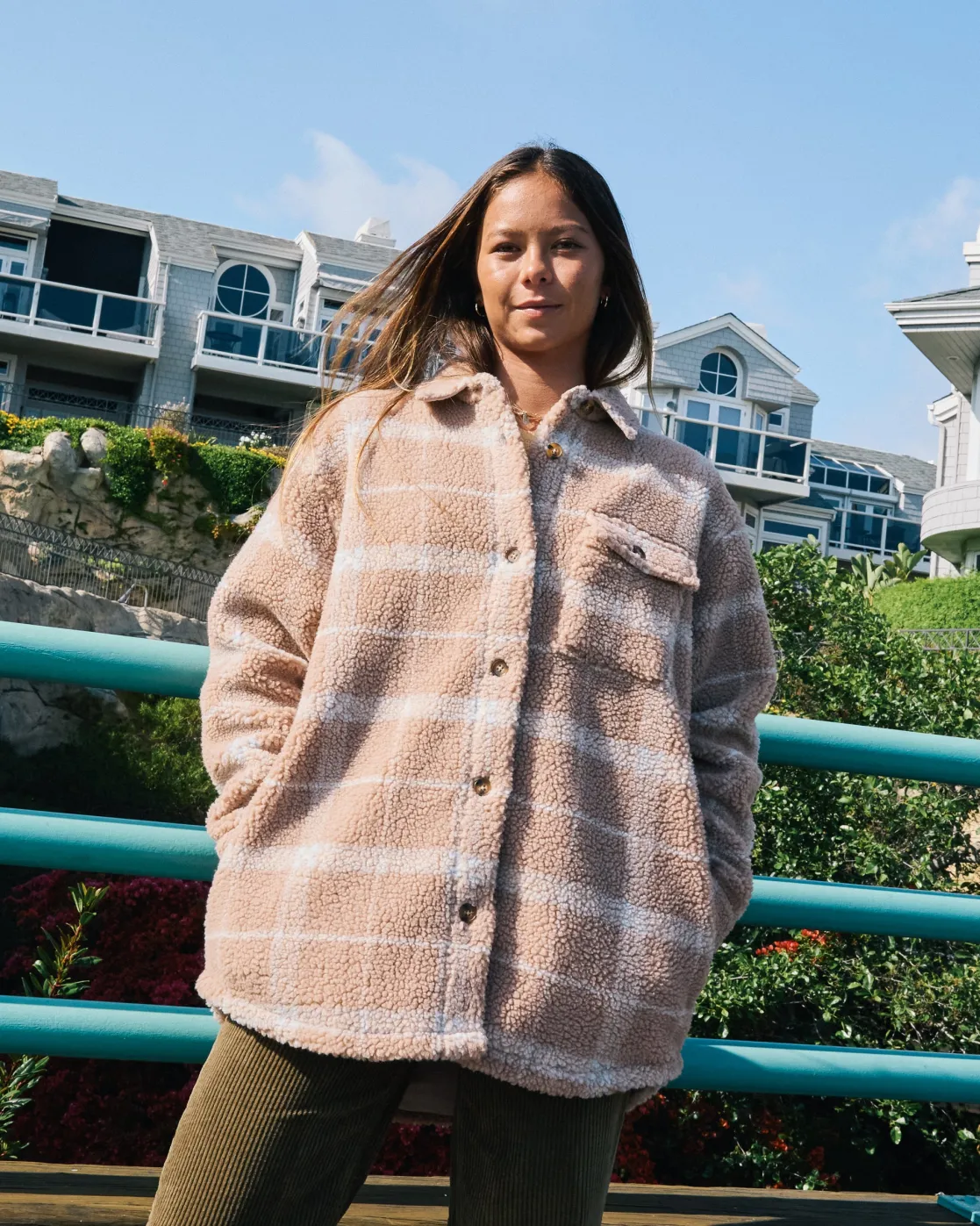 RVCA BIRDIE SHACKET FLANNEL JACKET Warm Taupe Sale