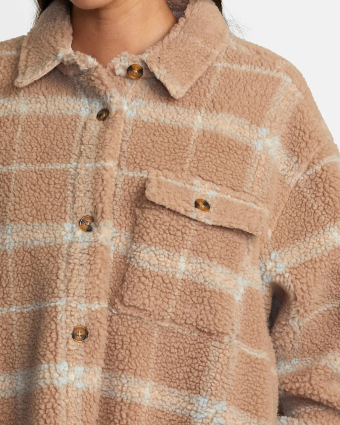 RVCA BIRDIE SHACKET FLANNEL JACKET Warm Taupe Sale