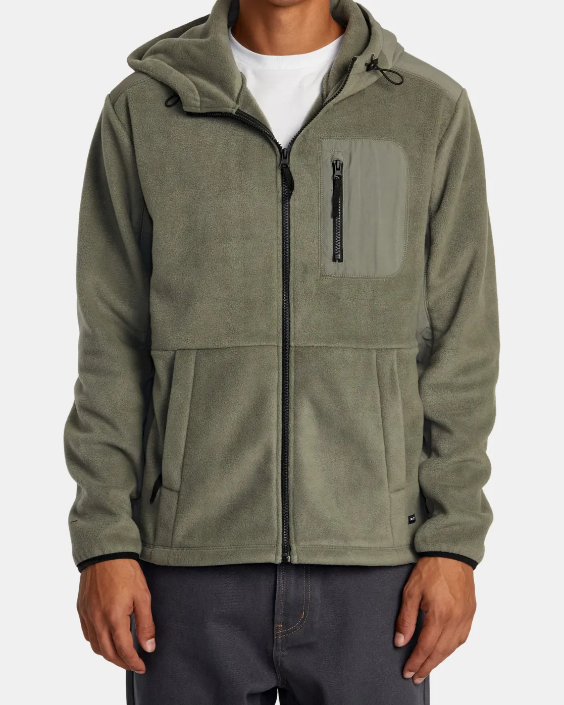 RVCA BLOCK FLEECE ZIP Sage Leaf Discount
