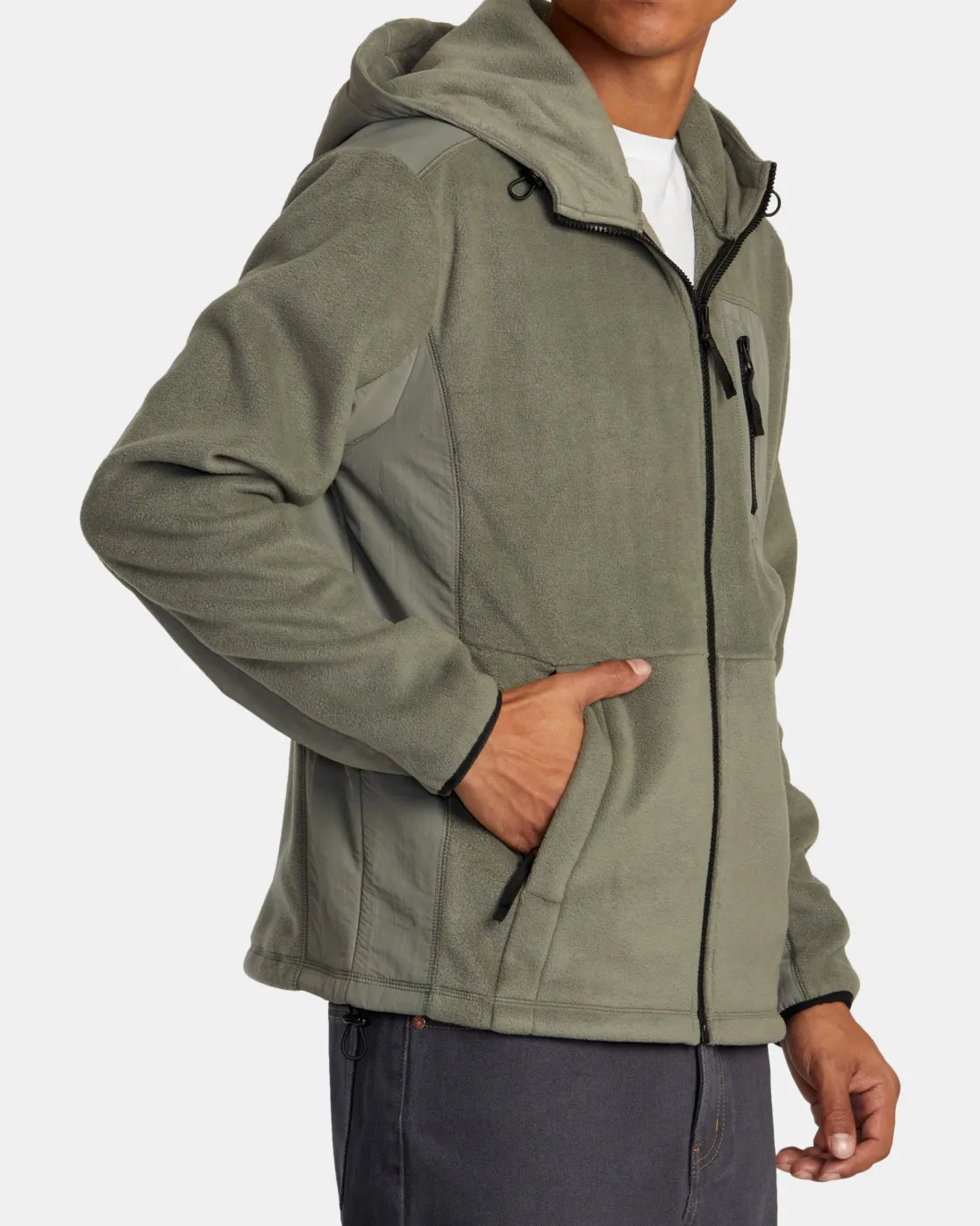 RVCA BLOCK FLEECE ZIP Sage Leaf Discount