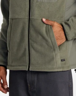 RVCA BLOCK FLEECE ZIP Sage Leaf Discount