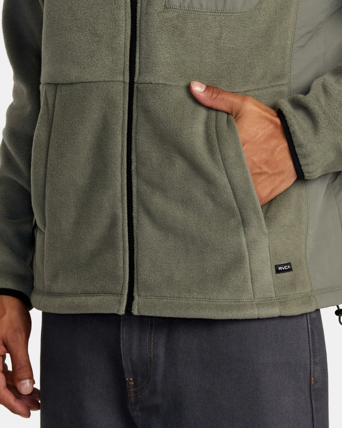 RVCA BLOCK FLEECE ZIP Sage Leaf Discount