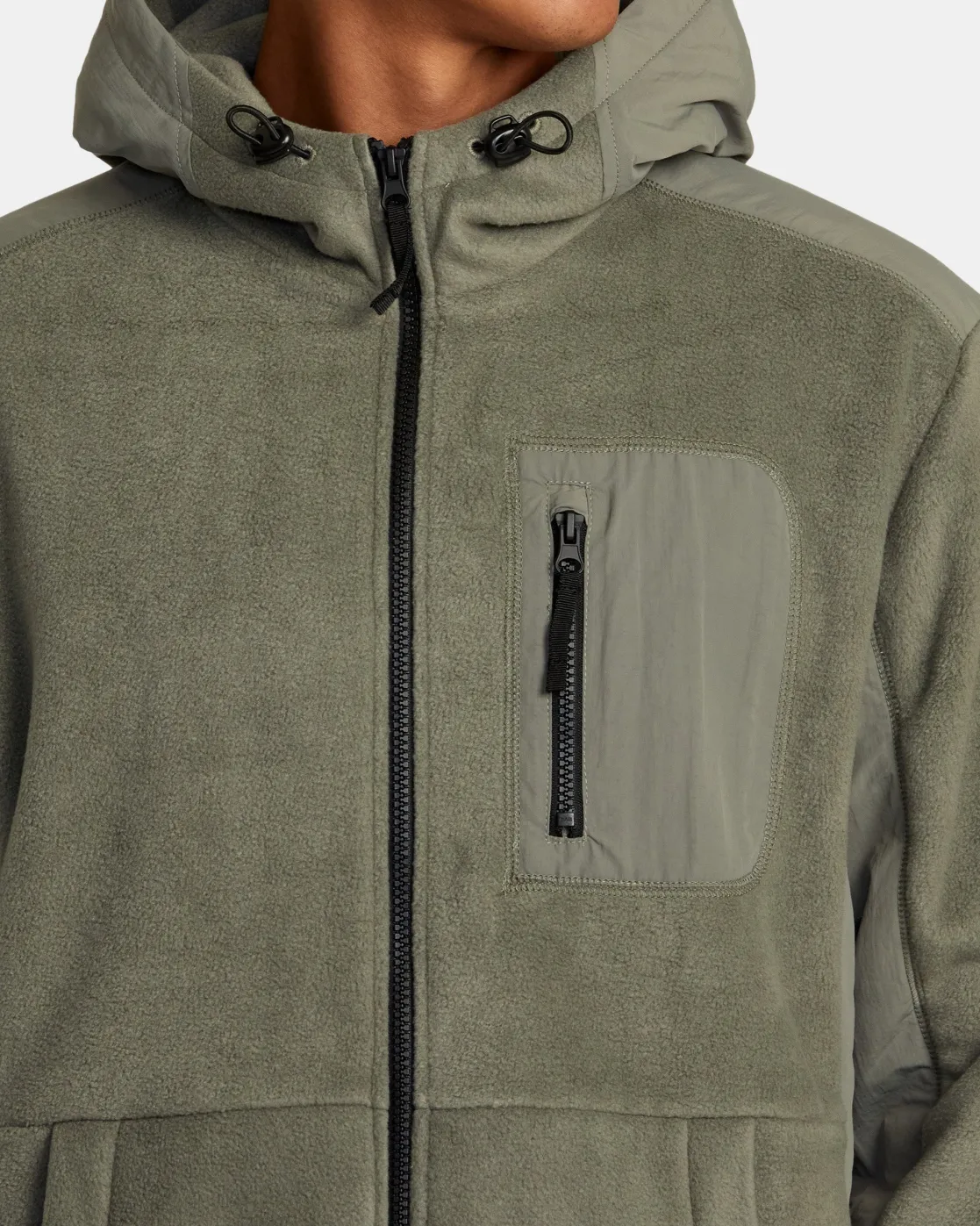 RVCA BLOCK FLEECE ZIP Sage Leaf Discount