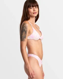 RVCA BLURRED CROSSBACK TRIANGLE BIKINI TOP Latte Hot