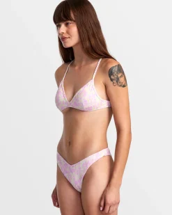RVCA BLURRED CROSSBACK TRIANGLE BIKINI TOP Latte Hot