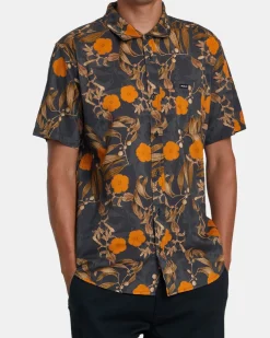 RVCA BOTANICAL SHORT SLEEVE SHIRT Black Sale