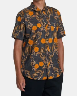 RVCA BOTANICAL SHORT SLEEVE SHIRT Black Sale