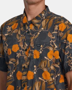 RVCA BOTANICAL SHORT SLEEVE SHIRT Black Sale