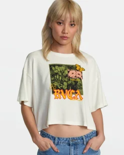 RVCA BOYFRIEND CROPPED TEE Whisper White Clearance