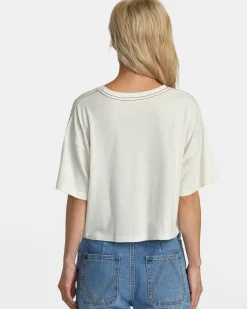 RVCA BOYFRIEND CROPPED TEE Whisper White Clearance