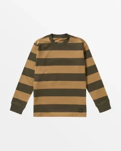 RVCA BOYS CHAINMAIL STRIPE LONG SLEEVE TEE Camel Hot