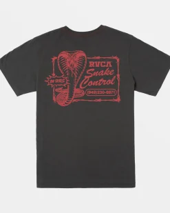 RVCA BOYS COBRA SERVICE TEE Pirate Black New