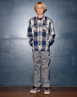 RVCA BOYS FLIGHT RISK SHACKET Moody Blue Best