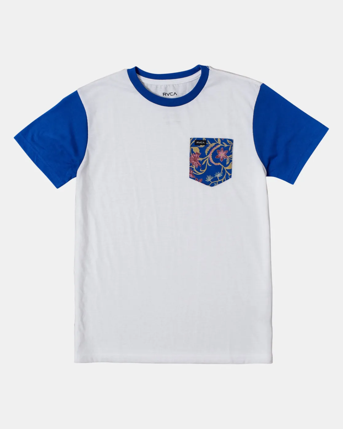 RVCA BOYS OLLIE COLOR BLOCK POCKET TEE Blue Online
