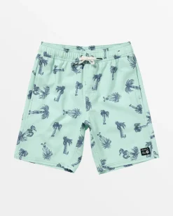RVCA BOYS POMMIER PALMS BOARDSHORTS Blue Haze Discount