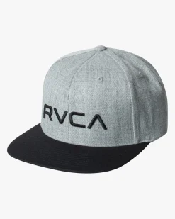 RVCA BOYS TWILL SNAPBACK II HAT Heather Grey/Black New