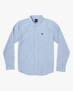 RVCA BOYS THAT'LL DO LONG SLEEVE SHIRT Oxford Blue Best