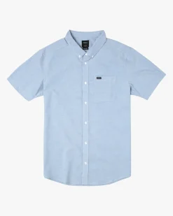 RVCA BOYS THATLL DO STRETCH SHORT SLEEVE SHIRT Oxford Blue Hot