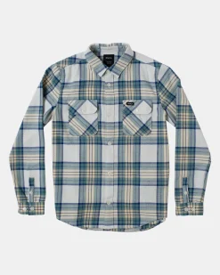 RVCA BOYS THAT'LL WORK FLANNEL LONG SLEEVE SHIRT Margarita Clearance