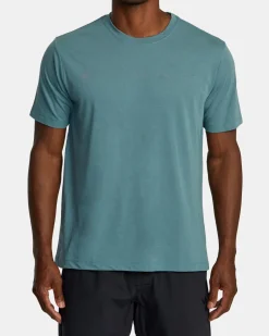 RVCA BRAND REFLECT SPORT TECH TEE Pine Grey New